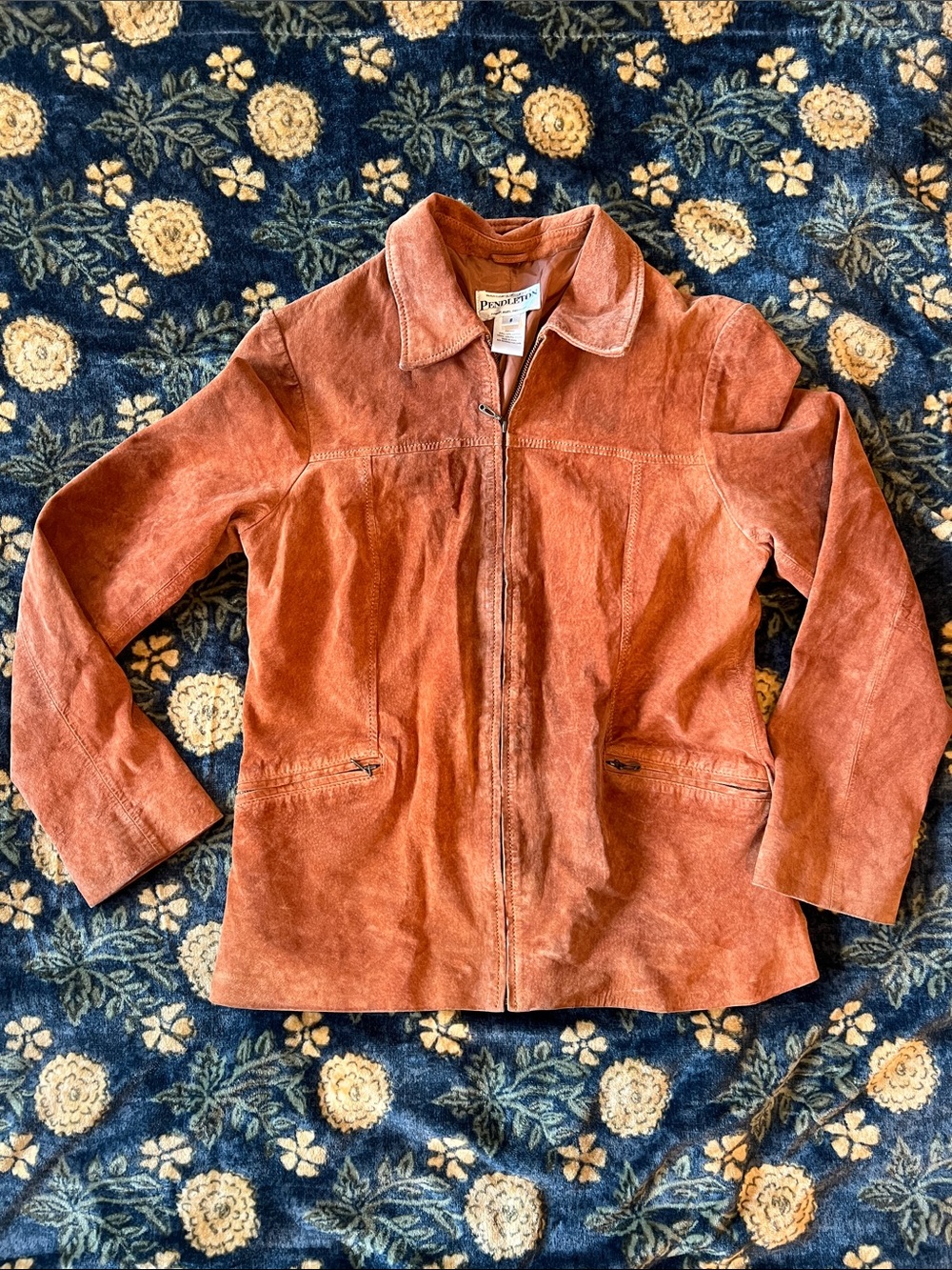 Pendleton Vintage Rust Suede Zip Jacket
